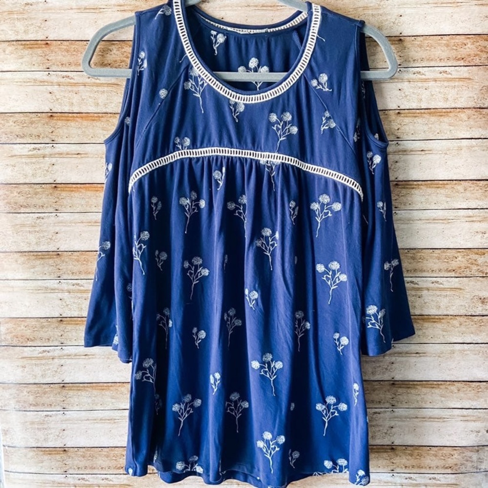 Daniel Rainn Navy Floral Blouse